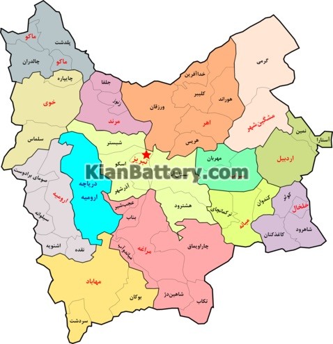 منطقه بندی استان آذربایجان شرقی